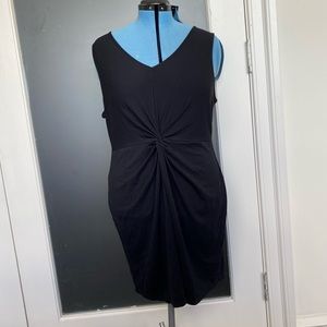 Twist front little black dress